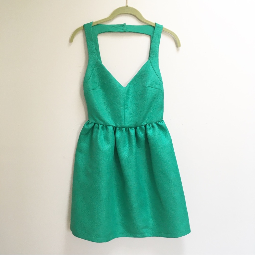 Zara Trafaluc Green Open Back Dress size 5